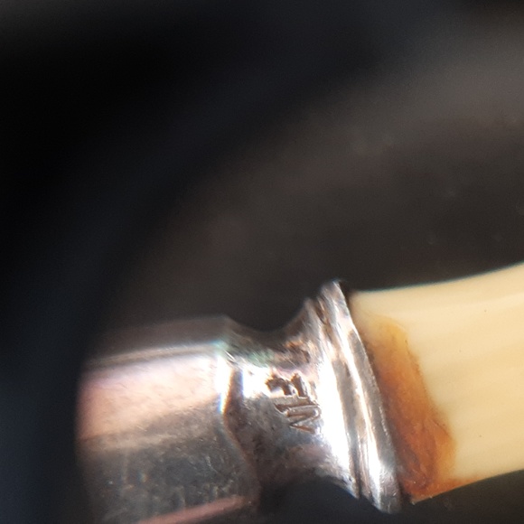 Danish pre 1920, 830 grade sterling handled servers - Picture 4 of 5